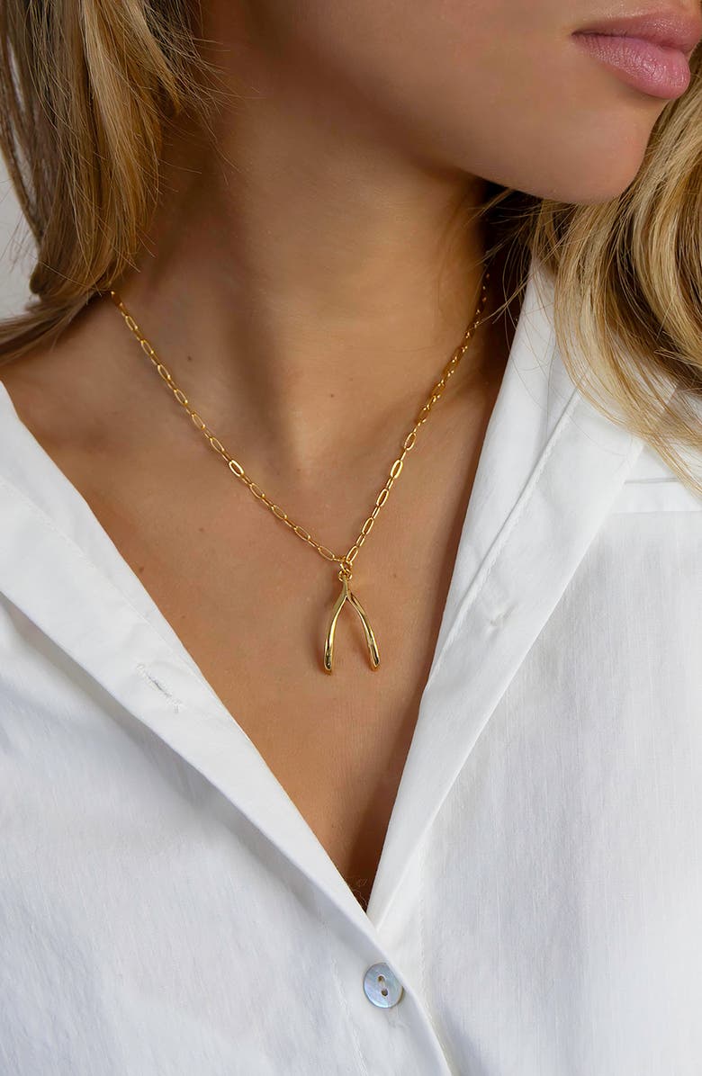 MARLYN SCHIFF Willa Wishbone Pendant Necklace, Alternate, color, 