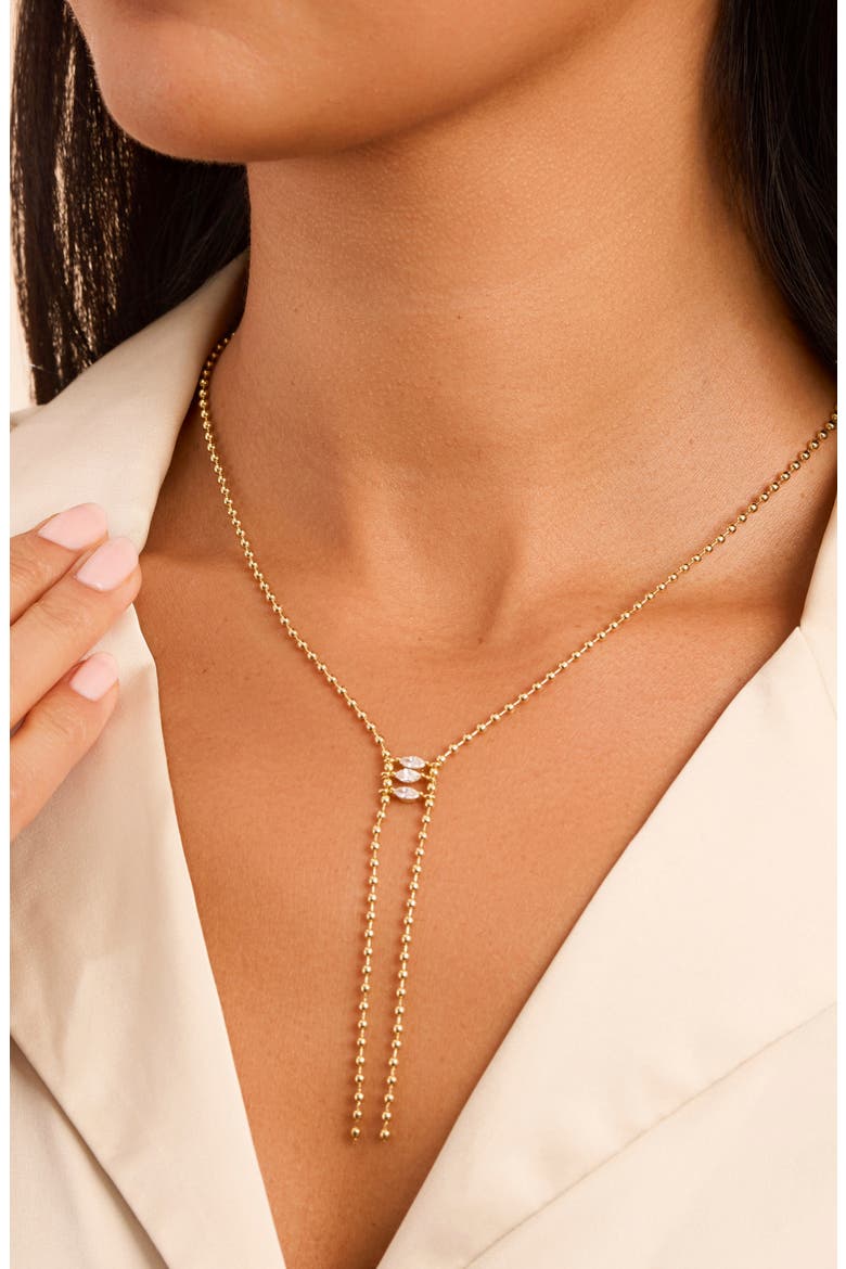 Cubic Zirconia Y-Necklace, Alternate, color, GOLD