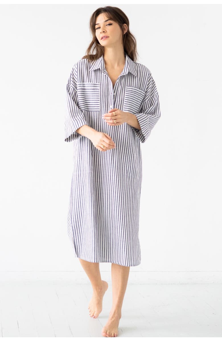 SALUA Oversized Button Down Long Shirt, Main, color,