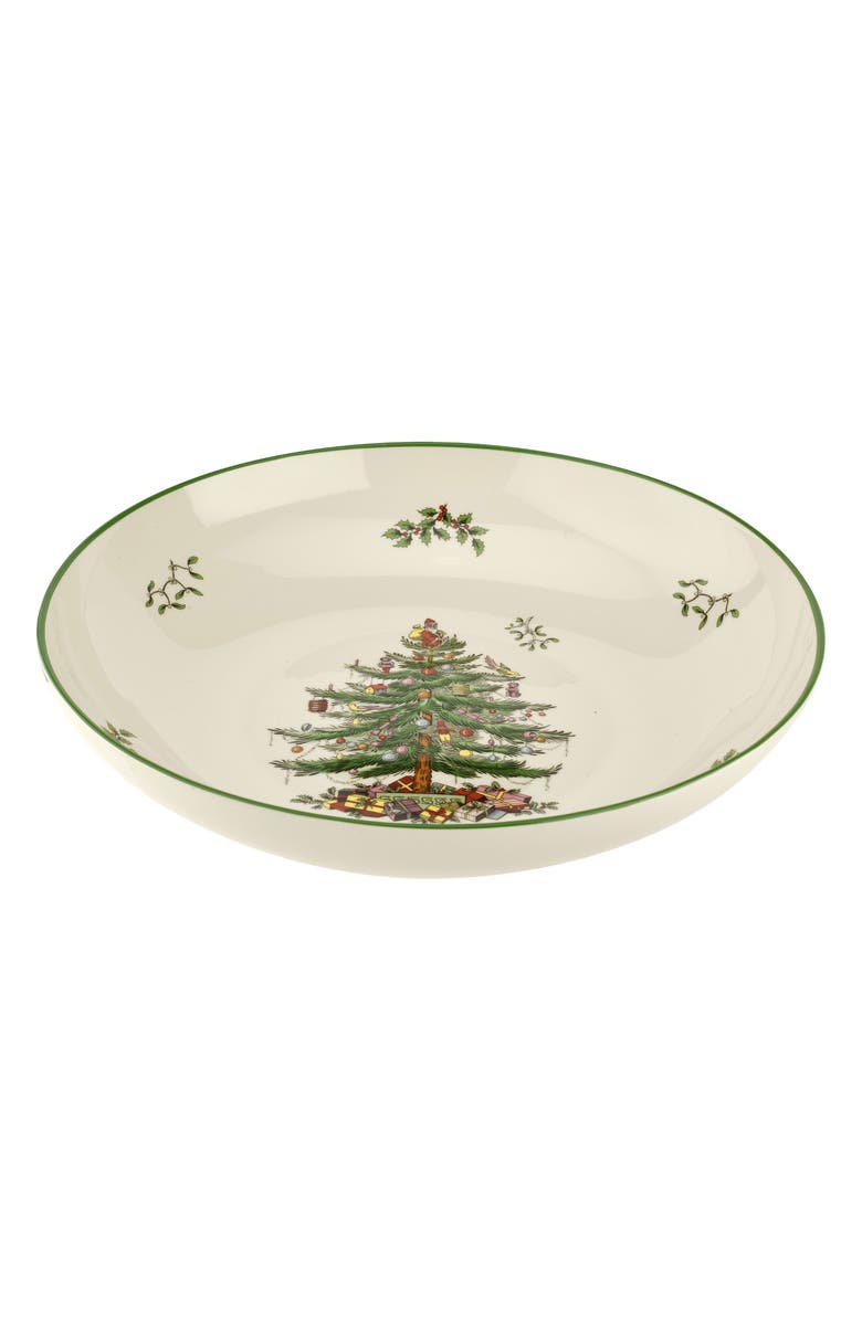 Spode Christmas Tree Pasta Bowl, Alternate, color, Green