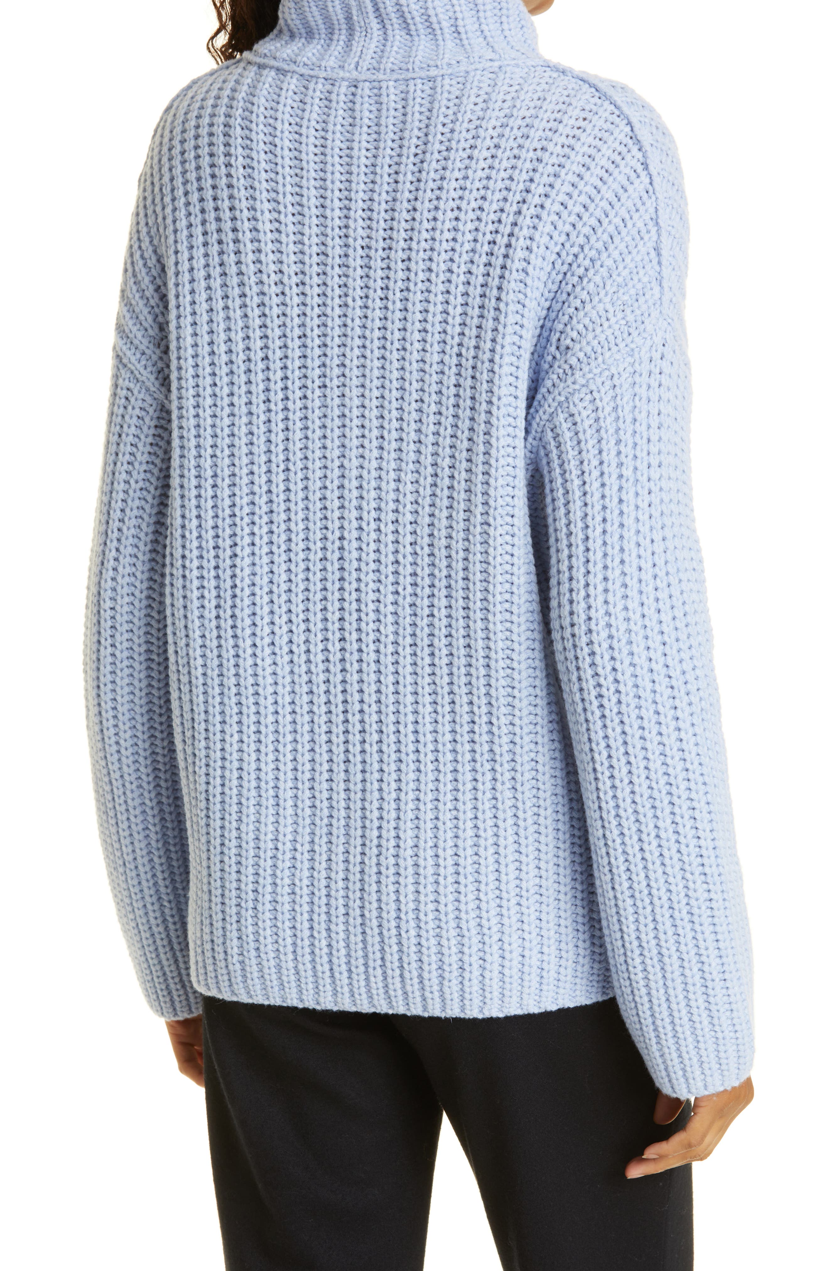 Ribbed Wool & Cashmere Blend Mock Neck Sweater - image 2