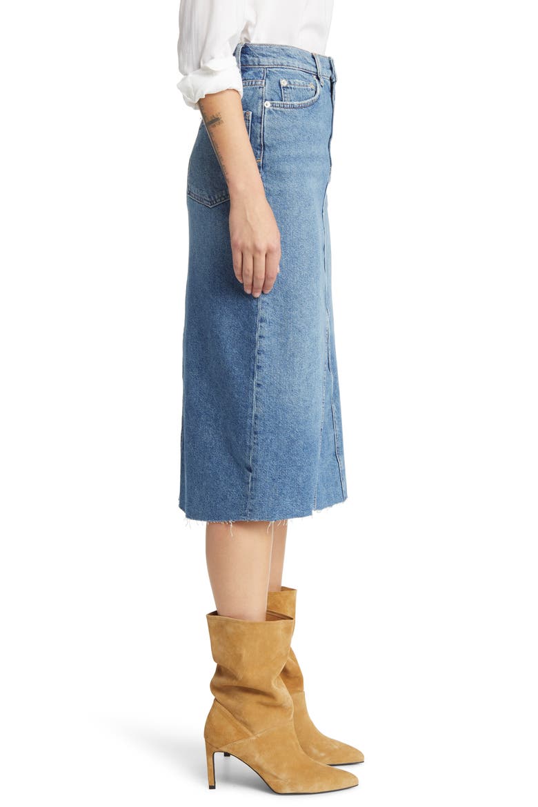 The Highland Nonstretch Denim Midi Skirt, Alternate, color, VINTAGE SAPPHIRE