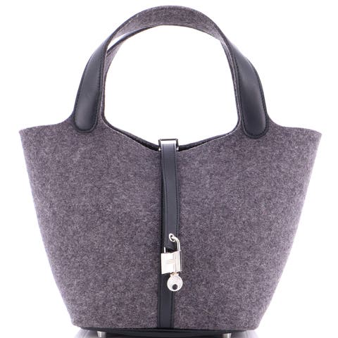 Picotin Lock Bag Felt with Leather MM
