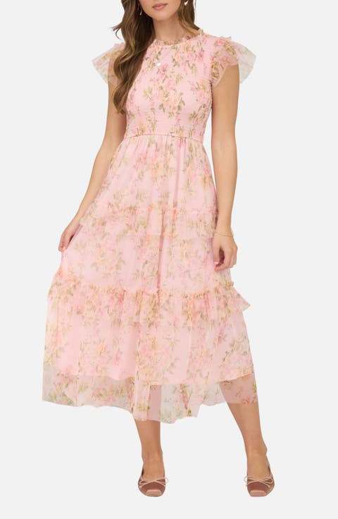 Floral Smocked Tiered A-Line Dress