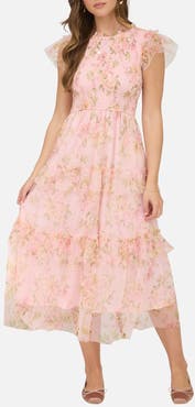 Blu Pepper Floral Smocked Tiered A-Line Dress