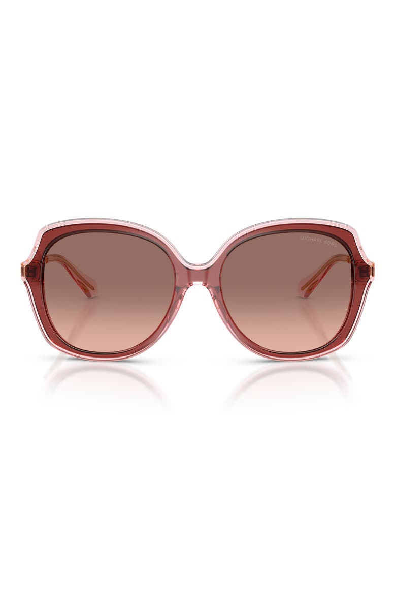 Canary Islands 55mm Gradient Round Sunglasses, Main, color, ROSEWOOD / BROWN PINK GRADIENT