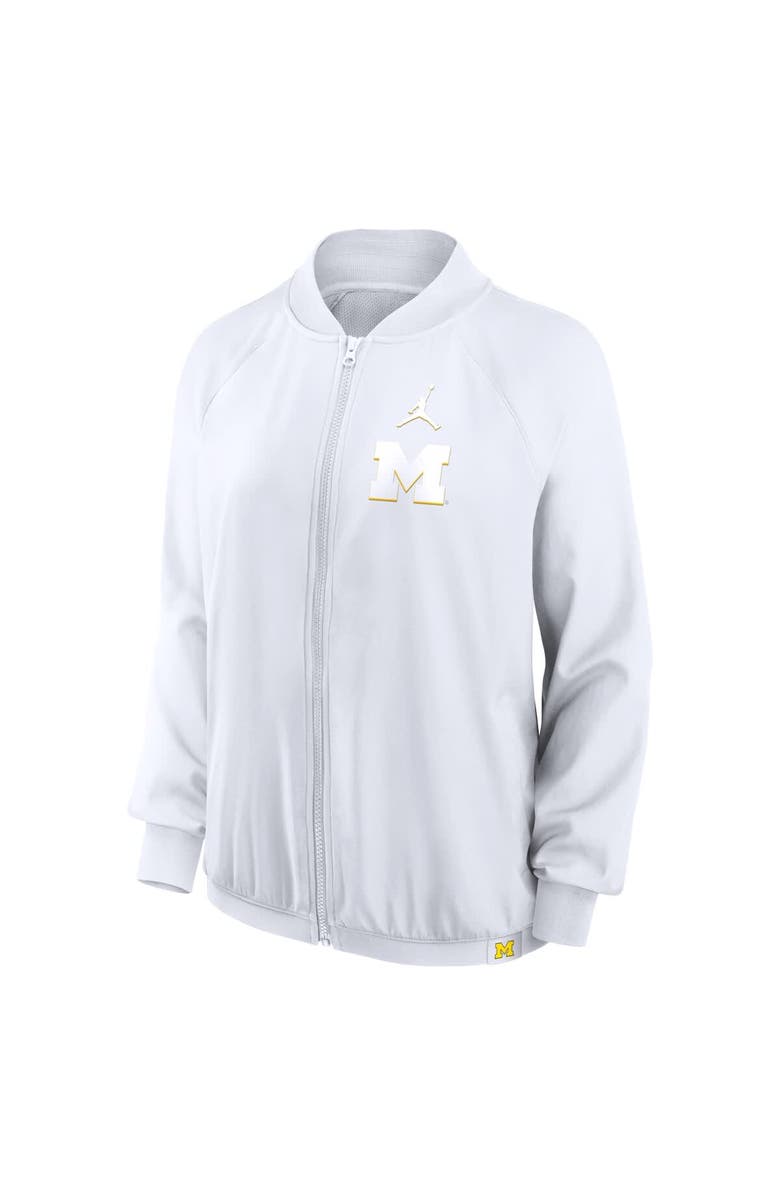 Jordan Brand Women's Jordan Brand  White Michigan Wolverines Statement Bomber Raglan Full-Zip Jacket, Alternate, color, White