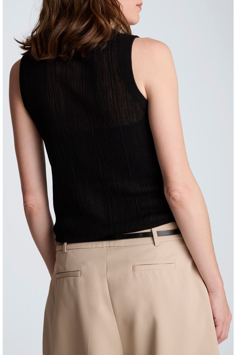 Rib Knit Vest, Alternate, color, BLACK