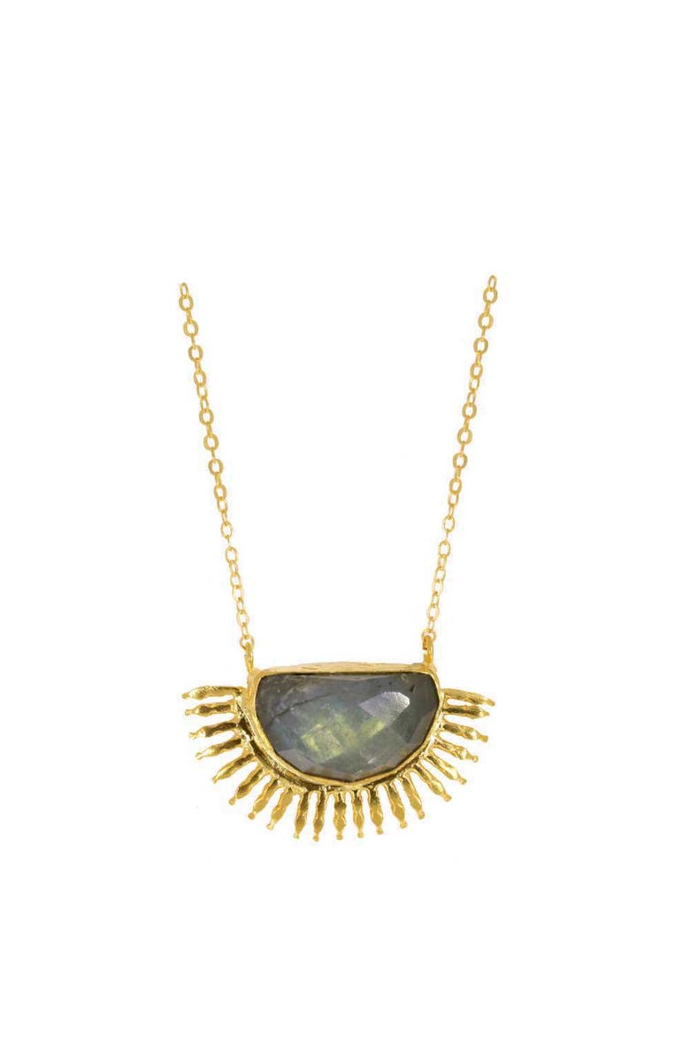 Ottoman Hands Sunrise Labradorite Pendant Necklace, Main, color,