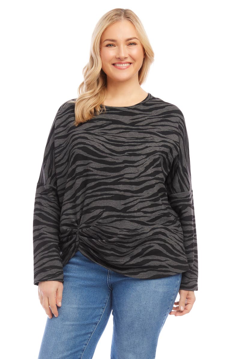 Karen Kane Animal Print Long Sleeve Pick-Up Top, Alternate, color, 