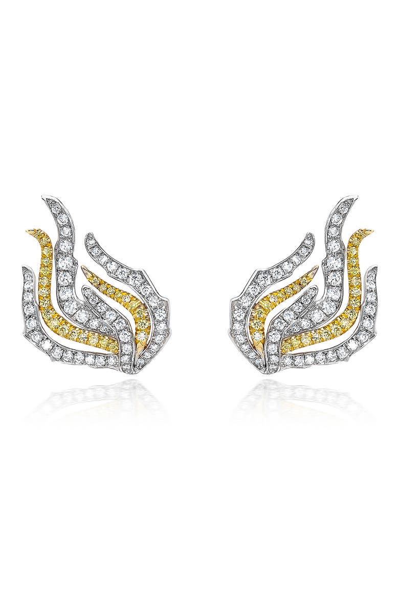 Fire & Ice Diamond Drop Earrings, Alternate, color, DIA/18K YG