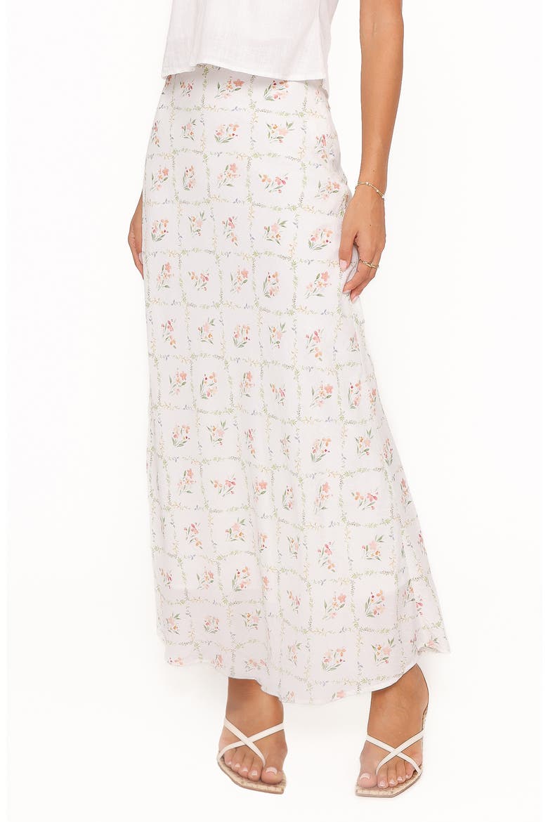 Steele Bias Cut Maxi Skirt, Alternate, color, WHITE VINTAGE FLORAL