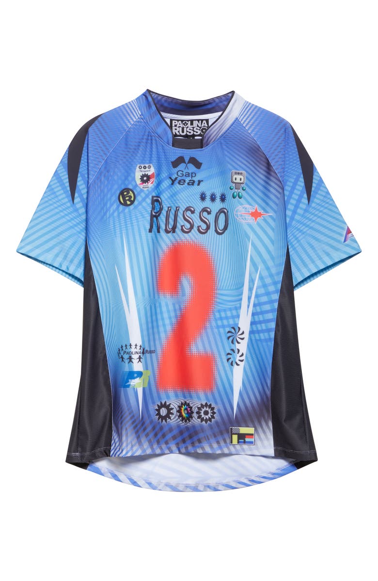 Paolina Russo Oversize Short Sleeve Stretch Jersey Top, Alternate, color, 