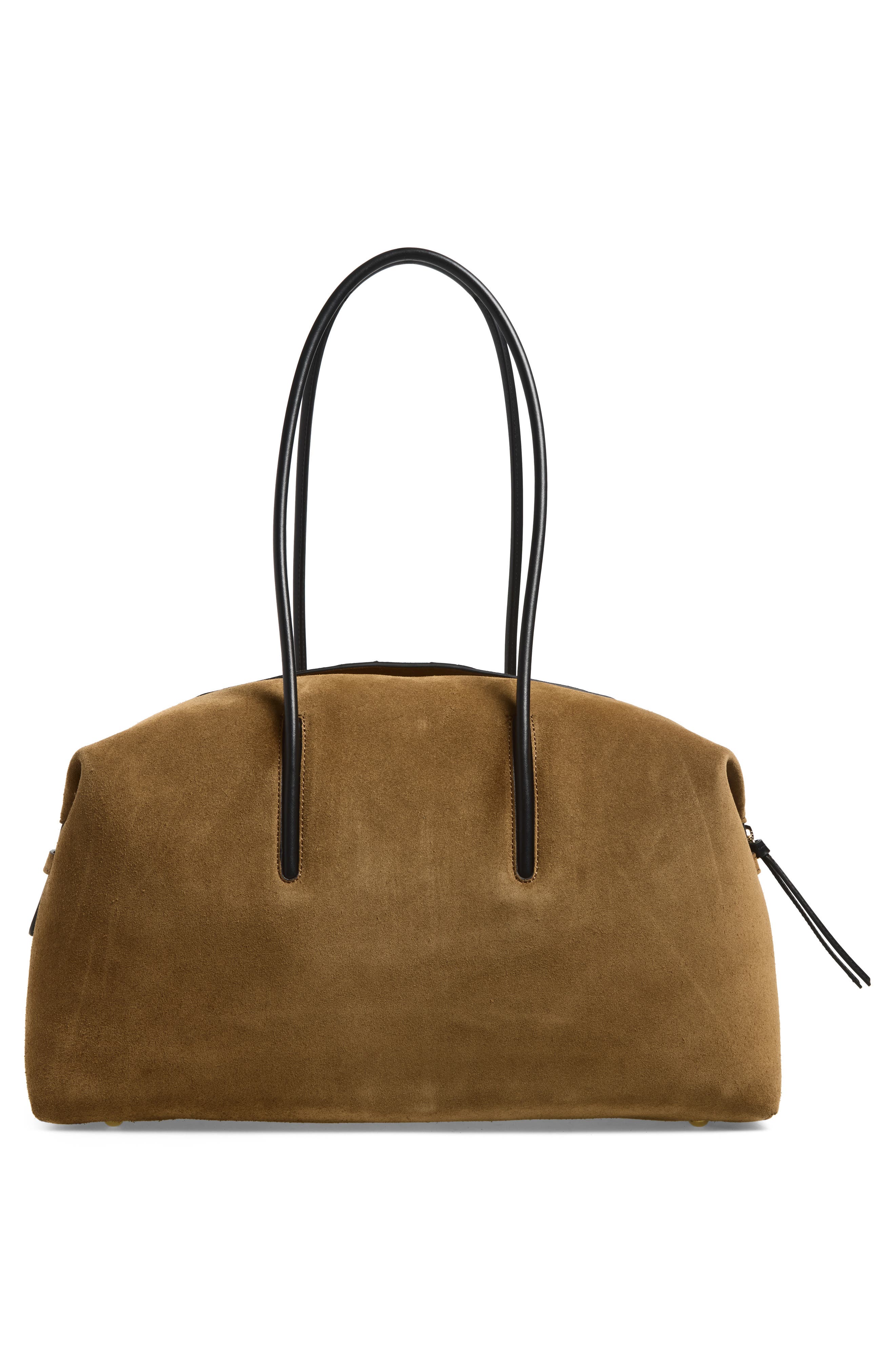 The Stockholm Suede Shoulder Bag, Alternate, color, TOBACCO/ CHALK/ BLACK