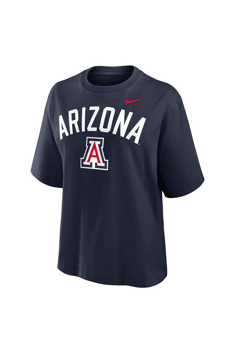 Women's Nike  Navy Arizona Wildcats Arch Logo Boxy T-Shirt, Alternate, color, Navy