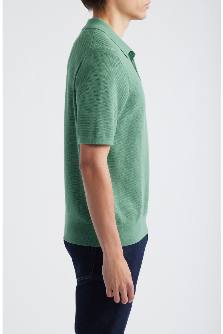 Short Sleeve Organic Cotton Polo Sweater, Alternate, color, EMERALD GREEN