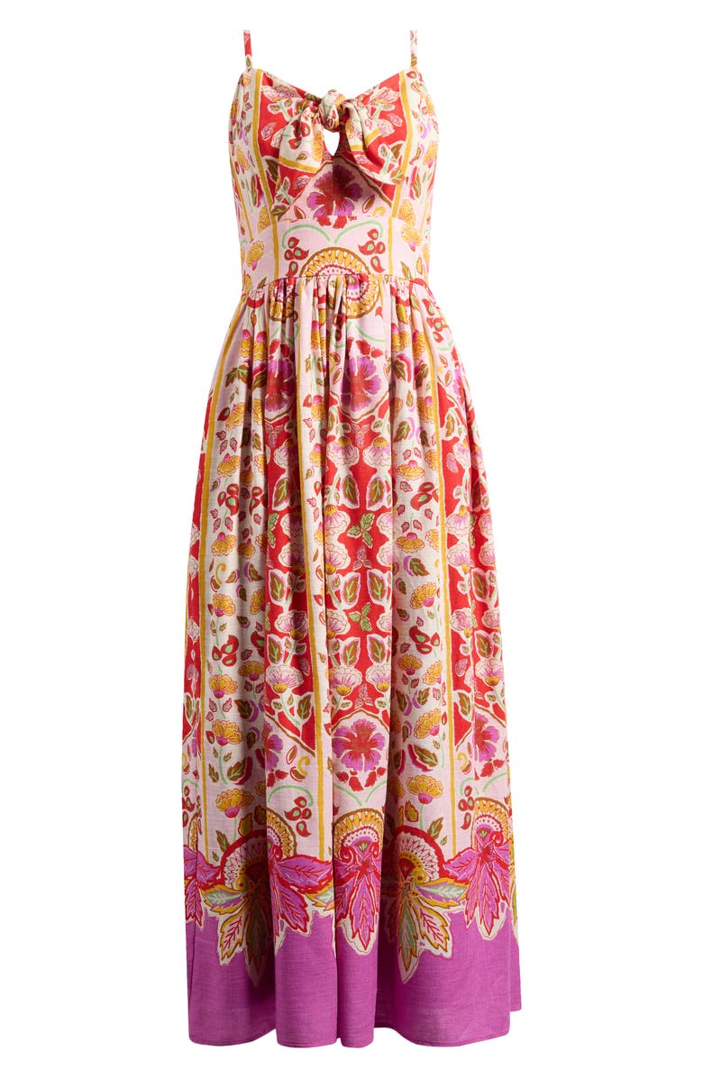 Halogen<sup>®</sup> Floral Tie Front Maxi Sundress, Alternate, color, Purple Orchid