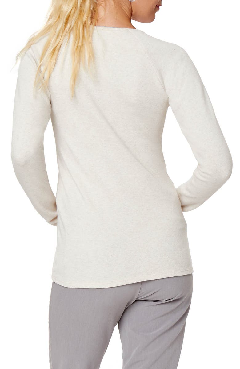 Stowaway Collection Maternity/Nursing Sweater, Alternate, color, Oatmeal