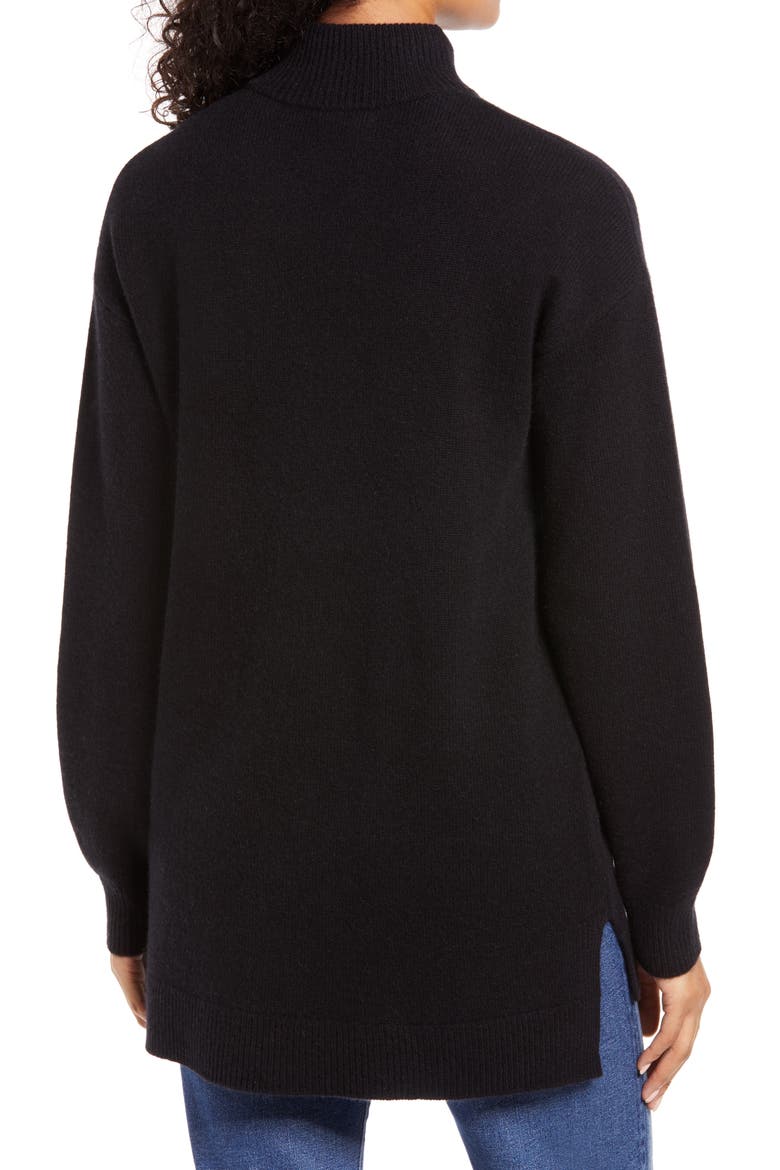 Wool & Cashmere Turtleneck Sweater, Alternate, color, BLACK