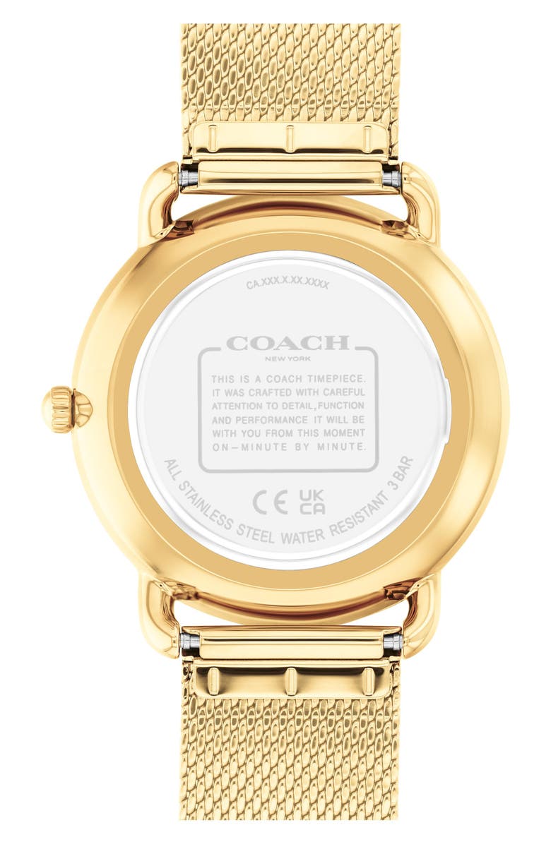 COACH Elliot Mesh Bracelet Watch, 36mm, Alternate, color, Gold