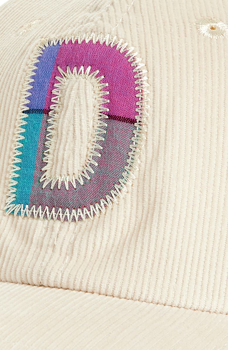 Drake's D Appliqué Linen Corduroy Adjustable Baseball Cap, Alternate, color, Ecru