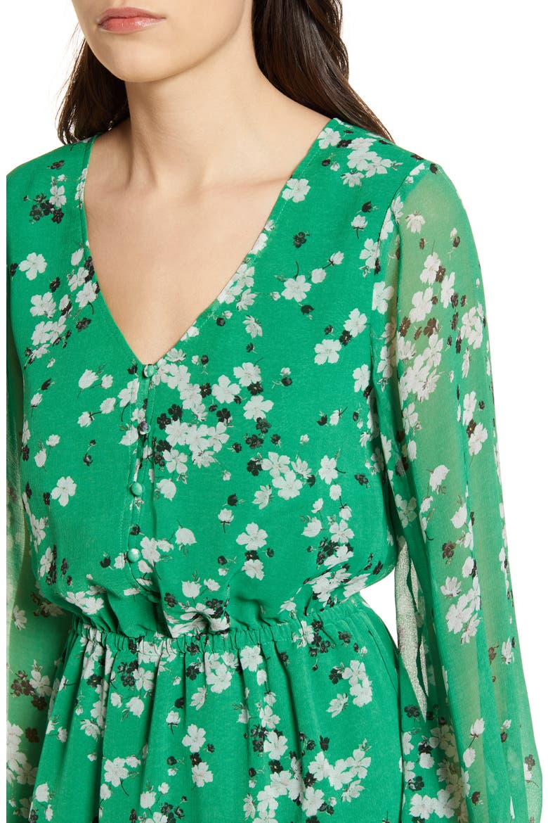 Rosalia Floral Print Long Sleeve Dress, Alternate, color, SHAMROCK