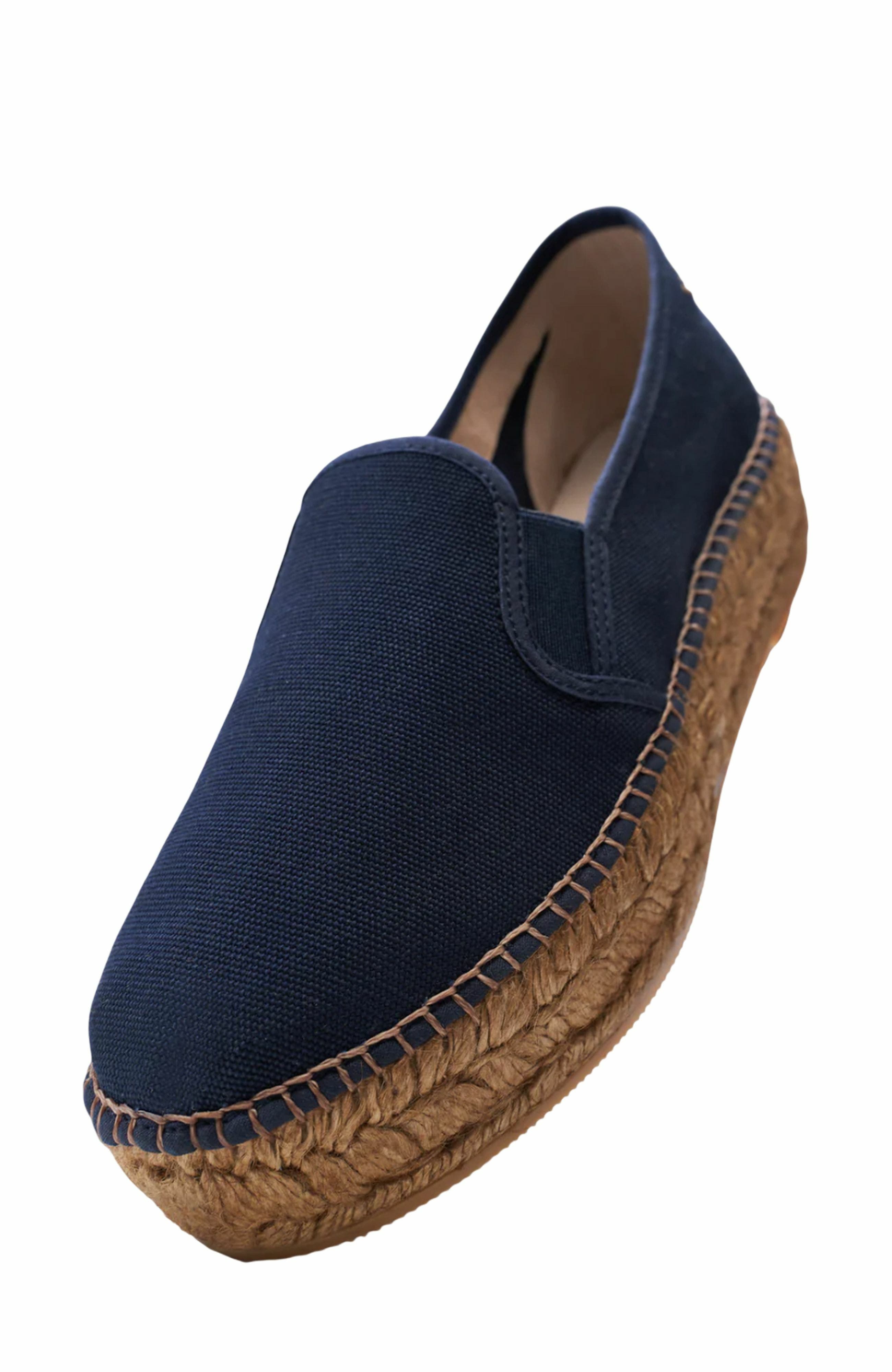Castell Canvas Espadrille Platforms, Alternate, color, Navy Blue
