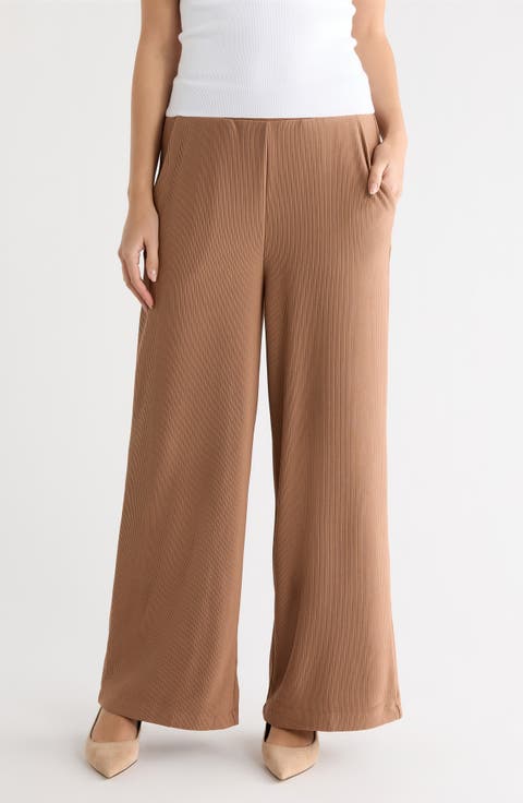 Ottoman Rib Wide Leg Crop Pants