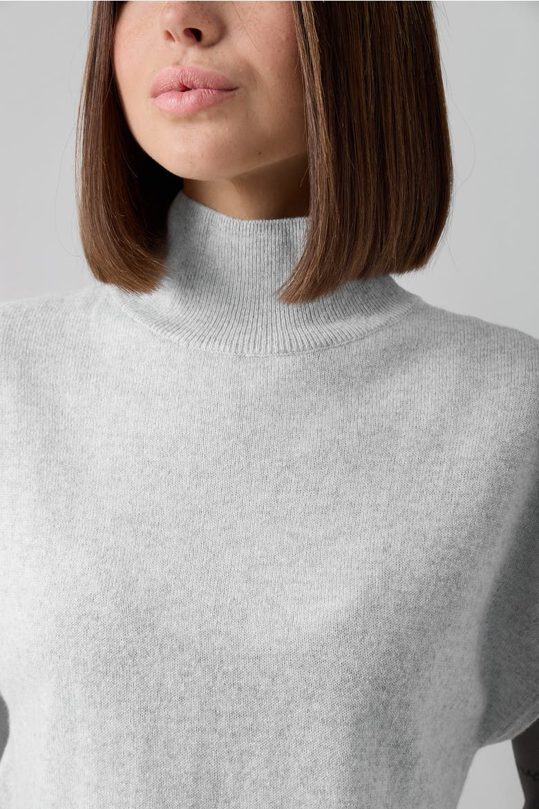 Cashmere Blend Mock Neck Sweater, Alternate, color, Gray