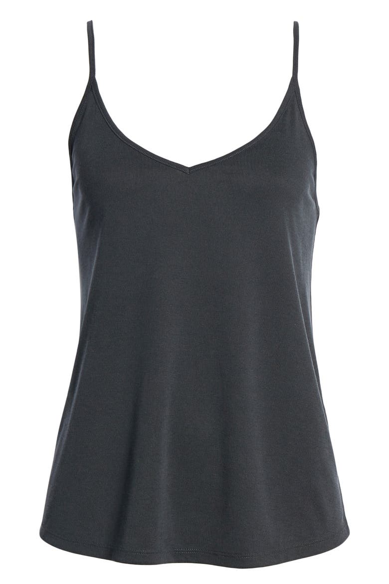 Double V-Neck Tank, Alternate, color, BLACK