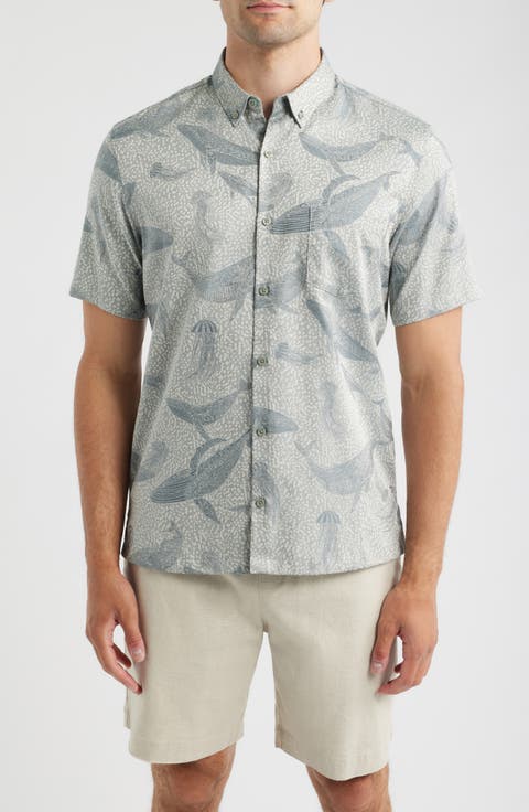 Marine Mosaic Jacquard Cotton Shirt