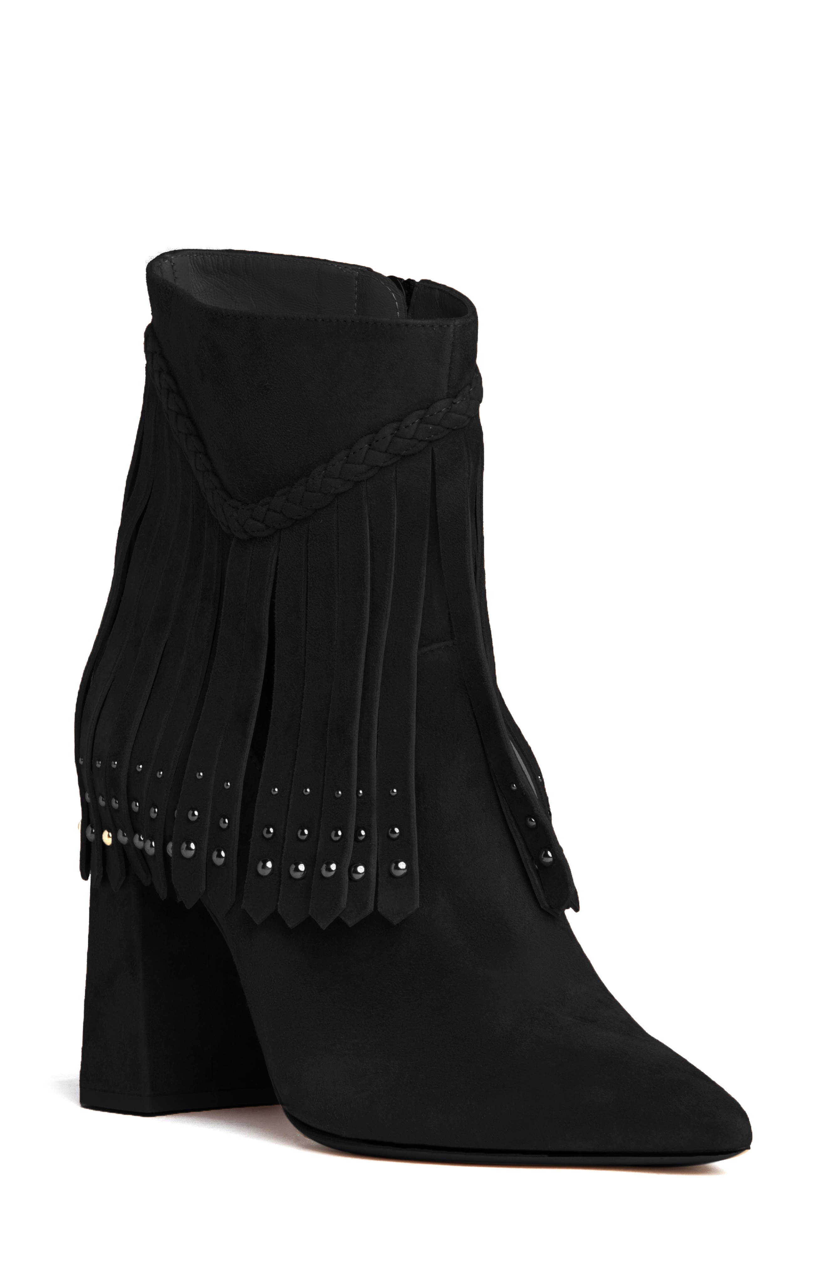 BEAUTIISOLES Tal Fringe Bootie, Main, color, Black