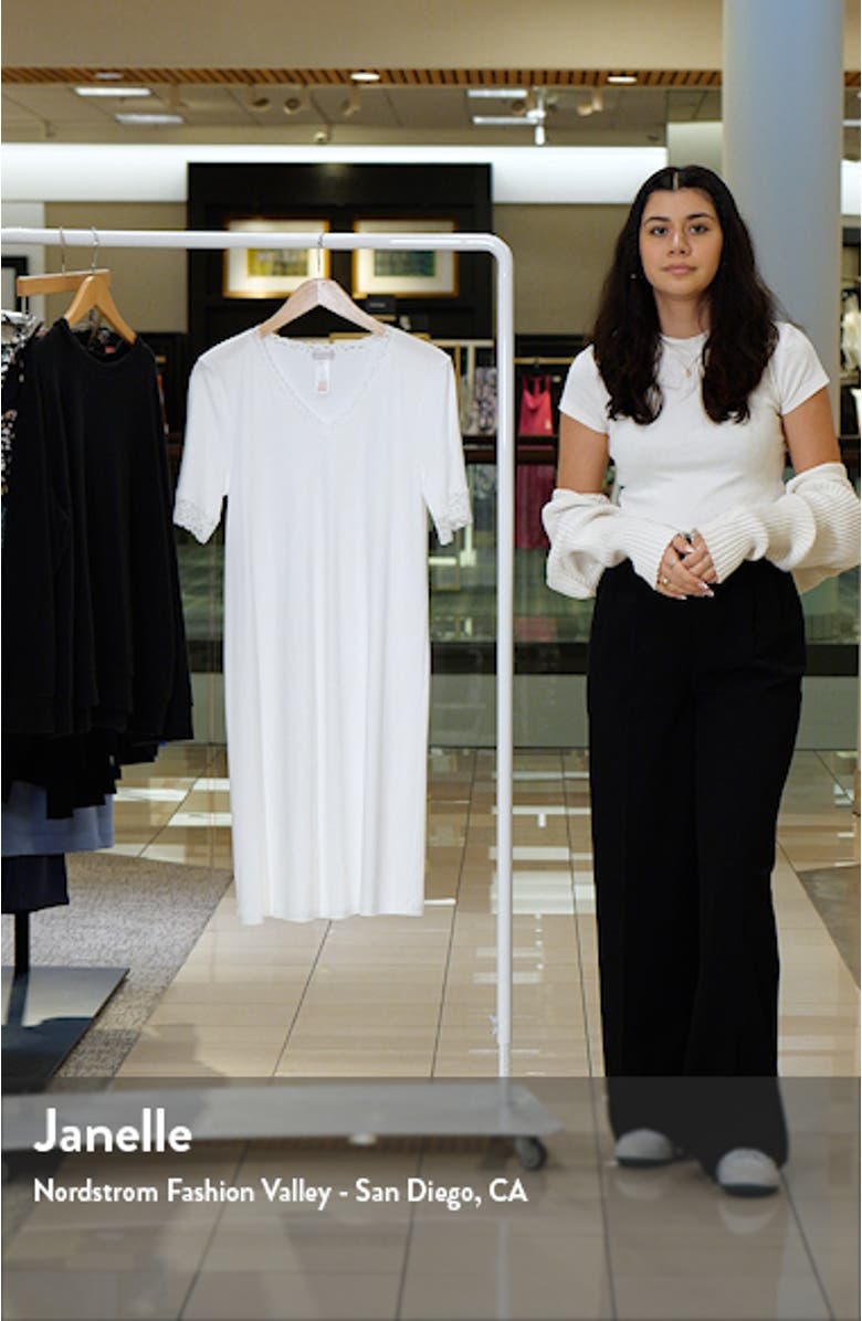 Moments Short Sleeve V-Neck Cotton Nightgown, sales video thumbnail