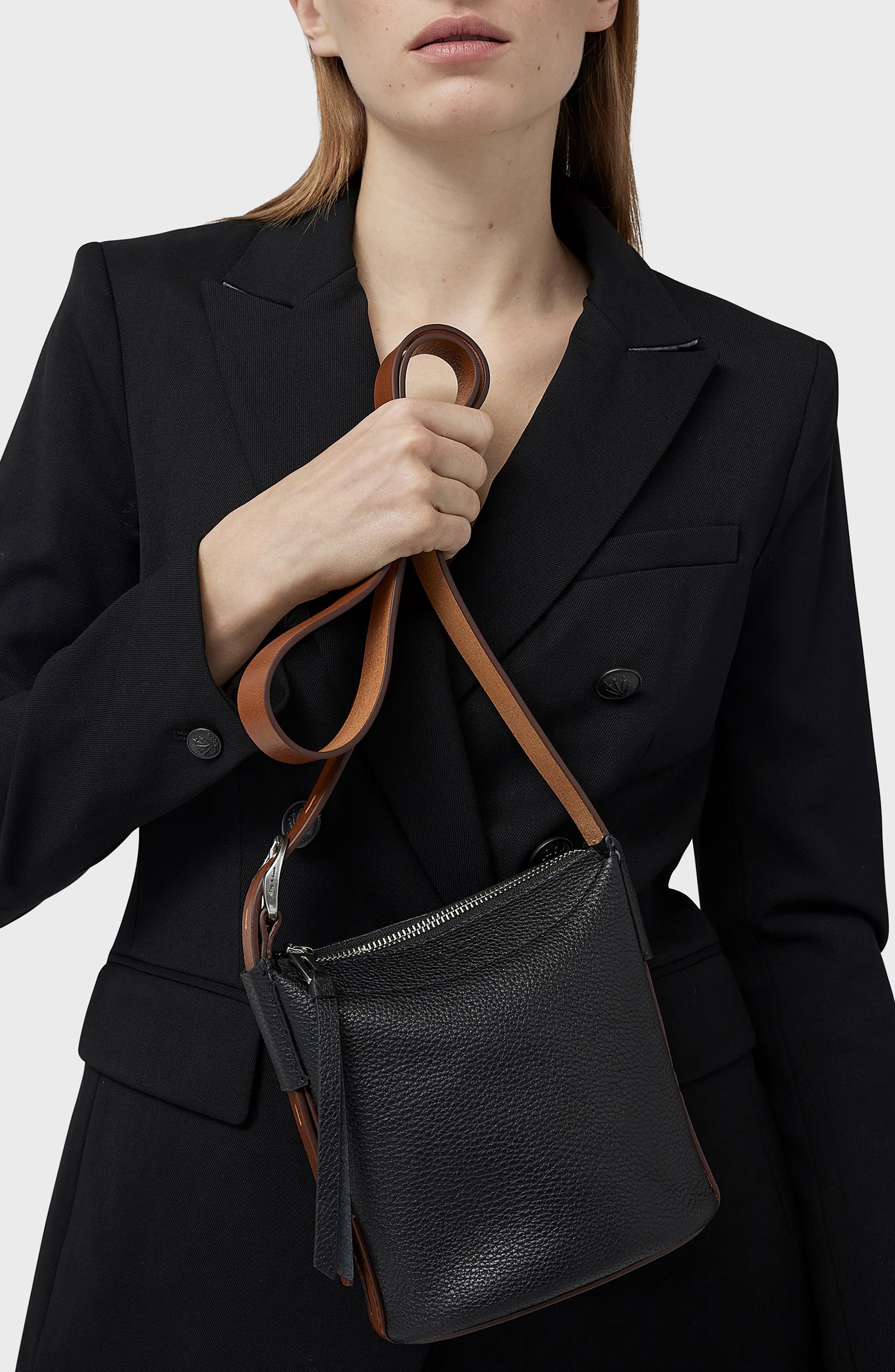 rag & bone Mini Belize Leather Bucket Bag, Alternate, color, 