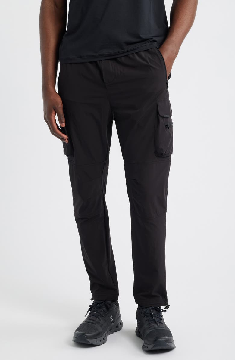 Represent 247 DNA Water Repellent Drawstring Cargo Pants, Main, color, Jet Black