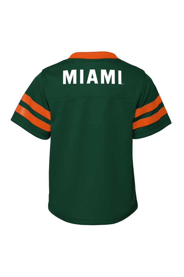 Toddler Outerstuff Green/Orange Miami Hurricanes Red Zone Two-Piece V-Neck Top and Pants Set, Alternate, color, Green