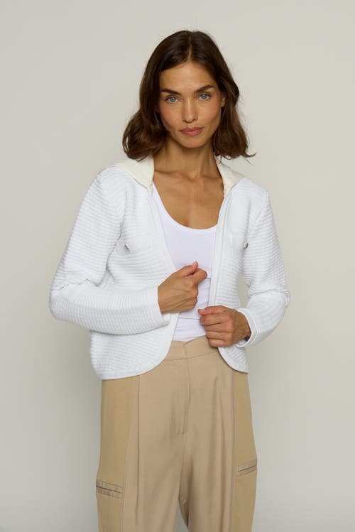 Central Park West Chanel Dickey Cardigan in White 
