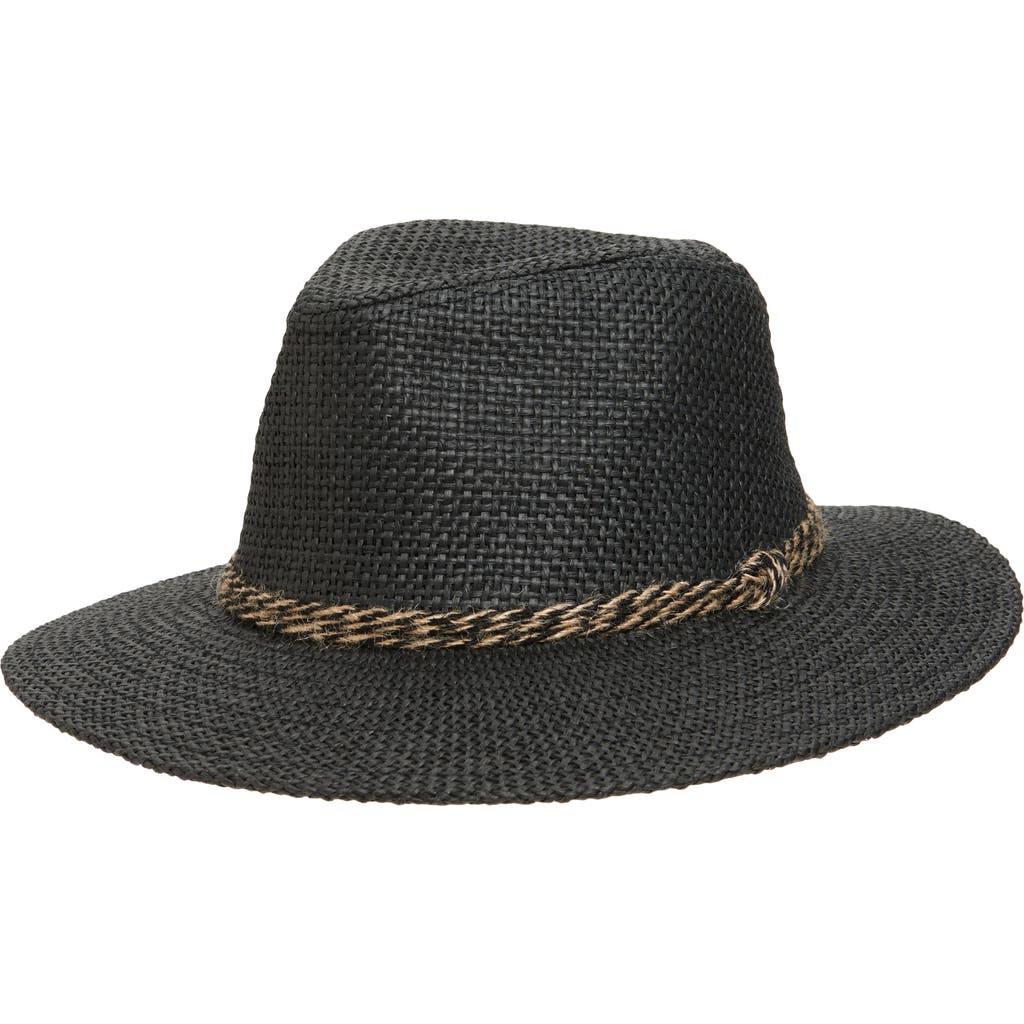 Nordstrom Rack Braided Trim Panama Hat In Black Combo