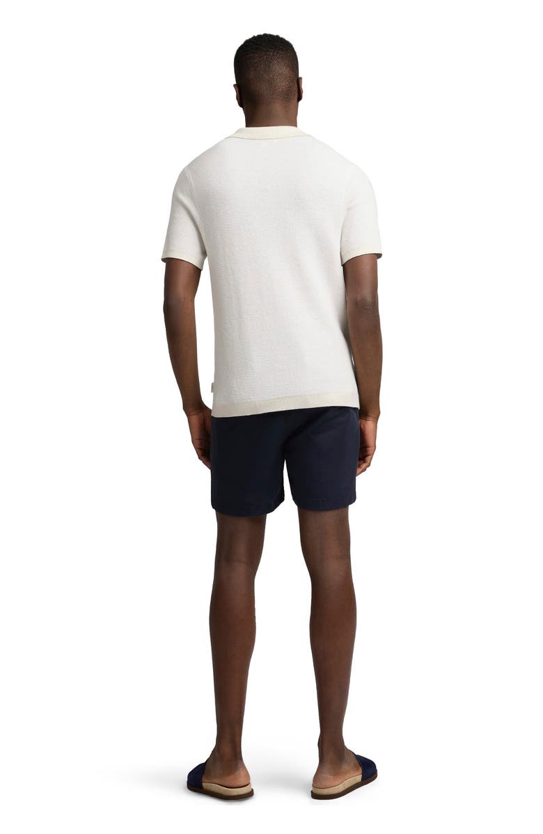 Onia Textured Cotton Johnny Collar Polo, Alternate, color, Stone/White