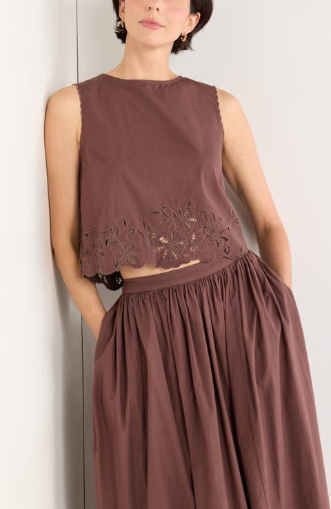 Schiffly Cotton Eyelet Shell