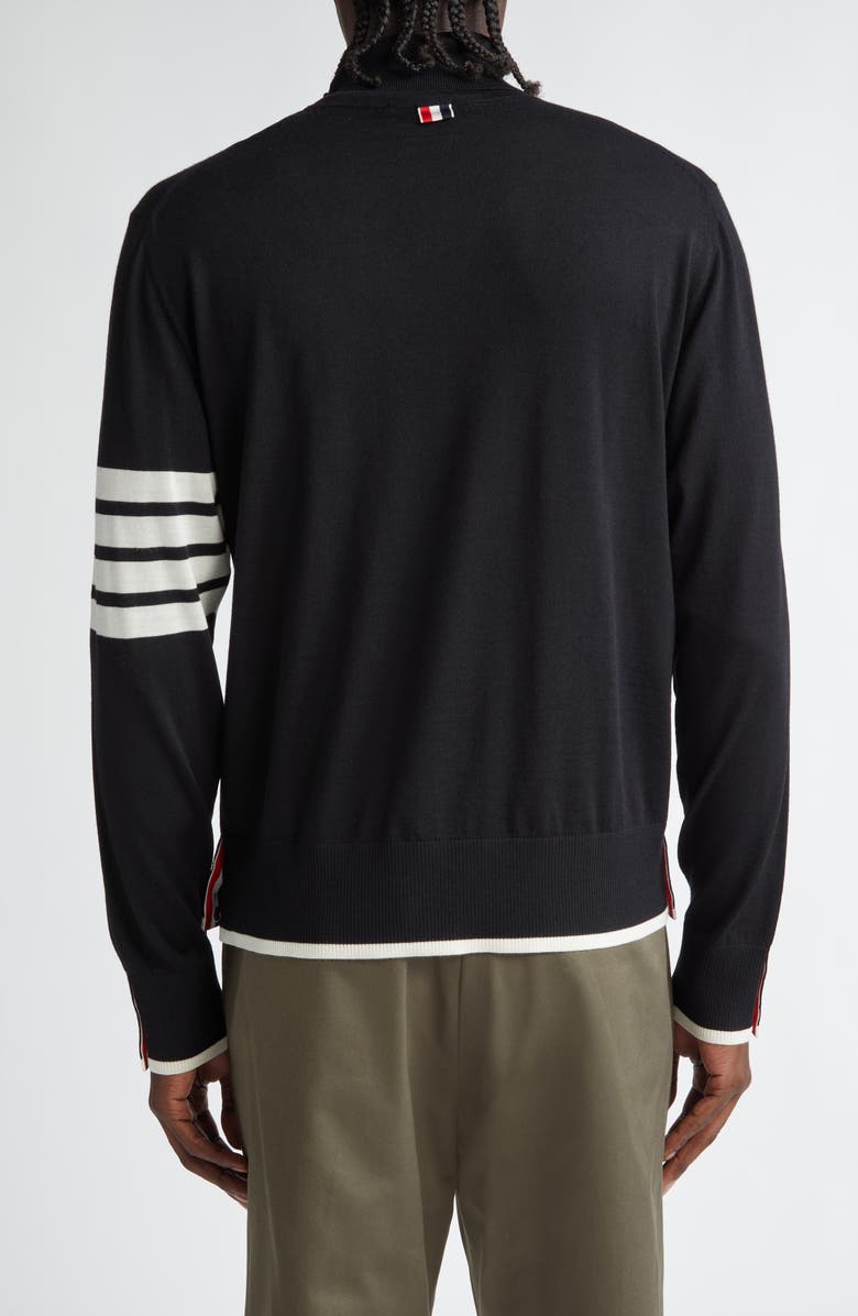 Thom Browne Virgin Wool Turtleneck Sweater, Alternate, color, Black