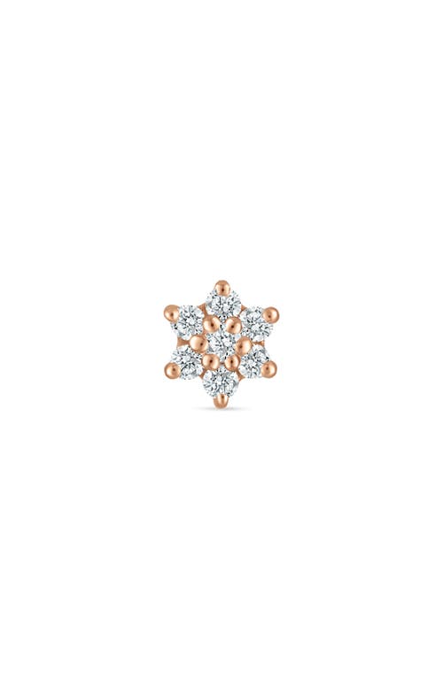 Shop Maria Tash Single Diamond Flower Stud Earring In Rose Gold