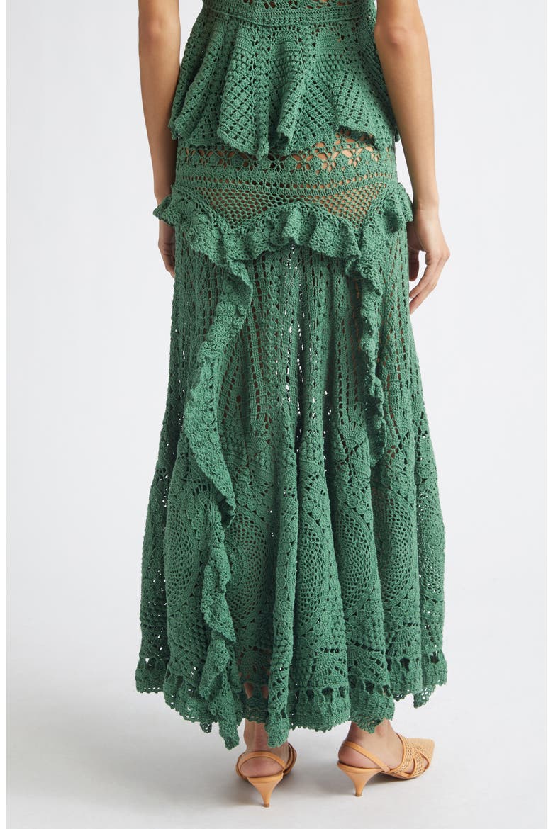 Floretta Crochet Maxi Skirt, Alternate, color, SEA GLASS