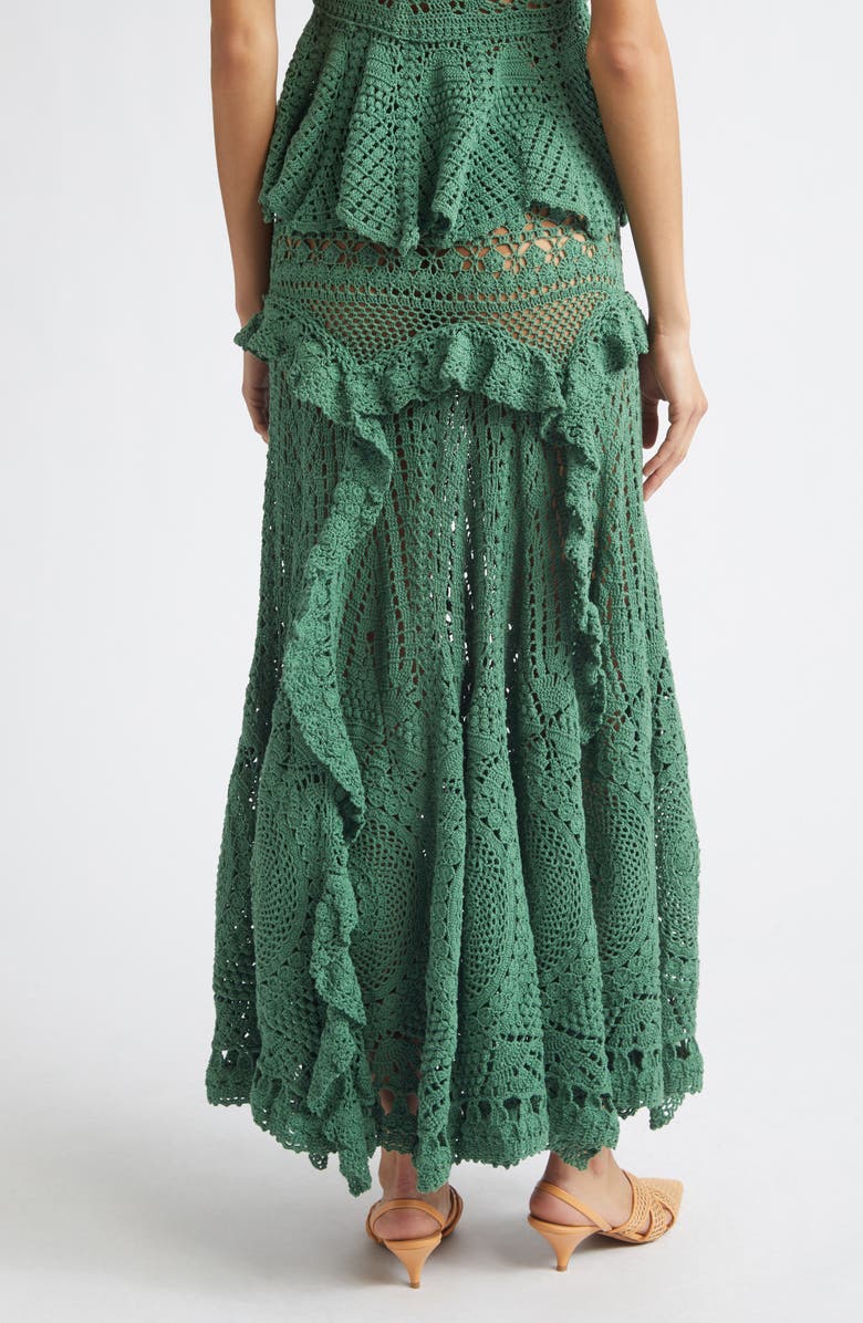 Ulla Johnson Floretta Crochet Maxi Skirt, Alternate, color, Sea Glass