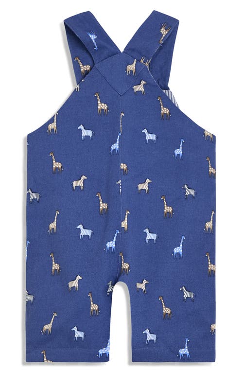 Jojo Maman Bébé Jojo Maman Bebe Safari Print Cotton Twill Overalls In Denim