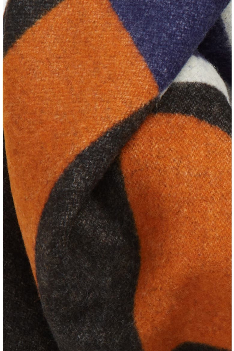 Colorblock Jacquard Wool Square Scarf, Alternate, color, NAVY