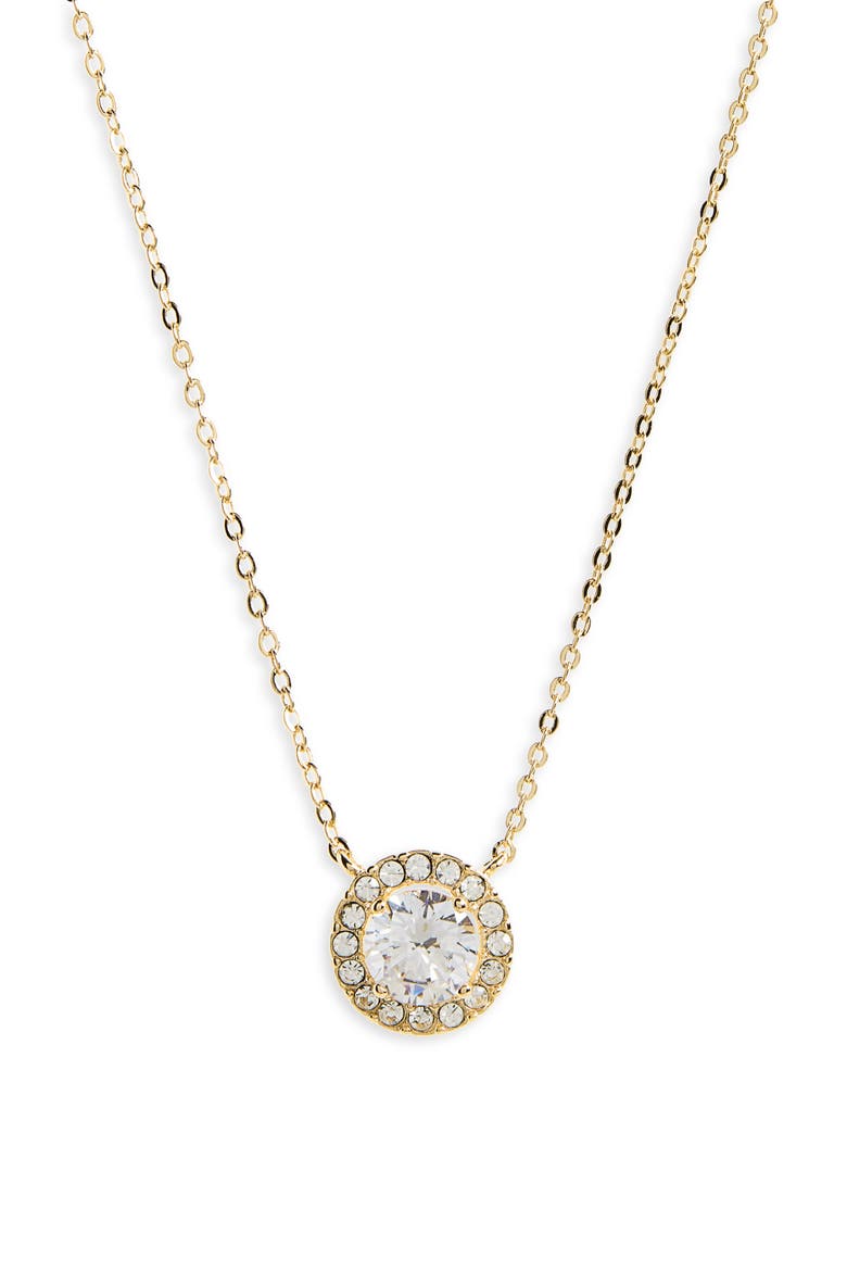 Cubic Zirconia Pendant Necklace, Main, color, CLEAR- GOLD