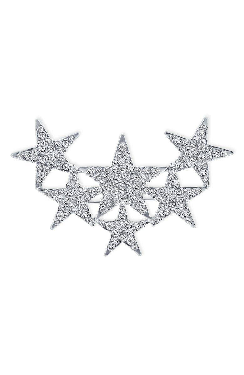 BLING JEWELRY Set of 2 Large Holiday Star Brooches, Alternate, color, Multicolor