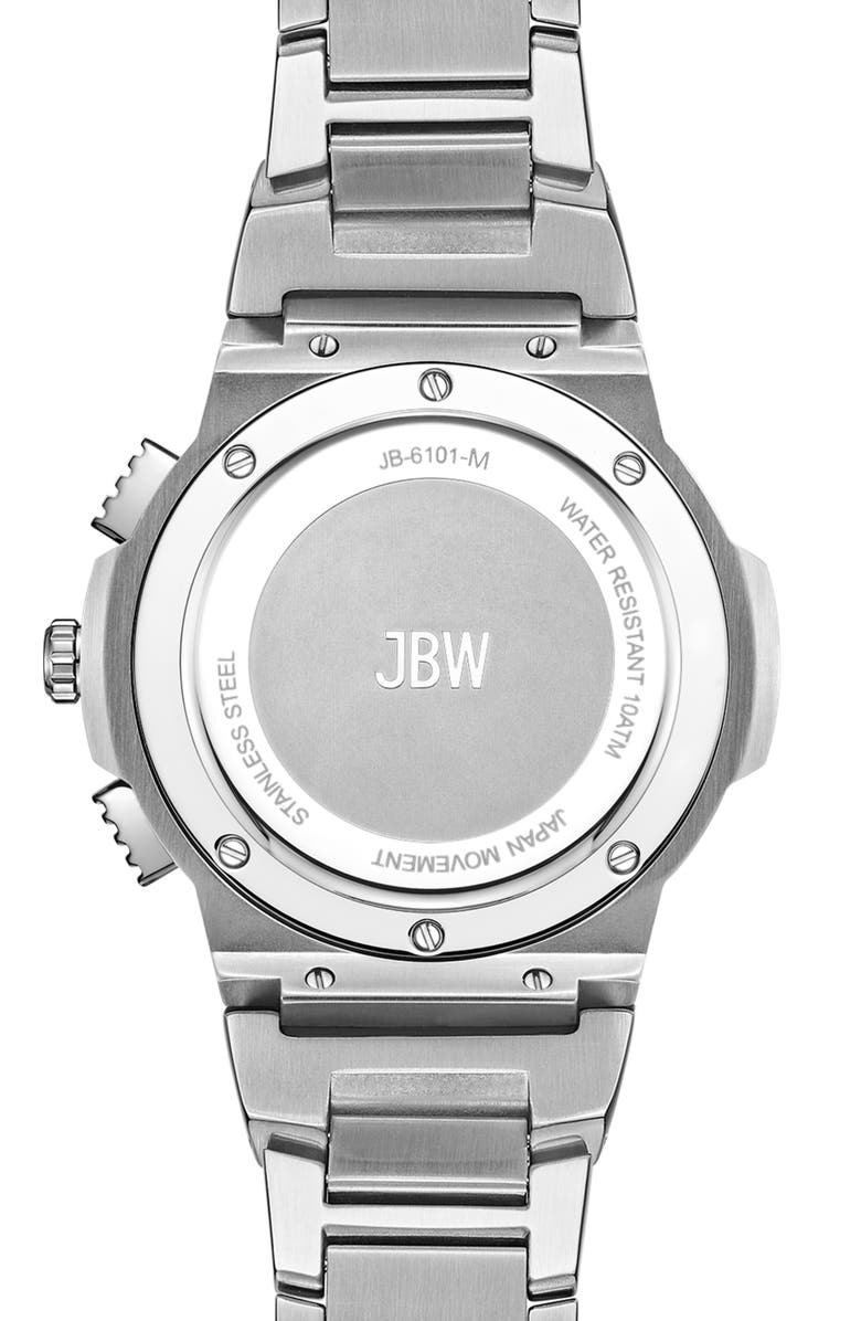 JBW Saxon Diamond Stainless Steel Watch, 44mm - 0.08 ctw, Alternate, color, Stainless Steel