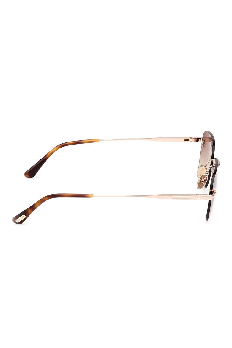 Jake 54mm Gradient Rectangular Sunglasses, Alternate, color, ROSE GOLD / PURPLE / AMBER